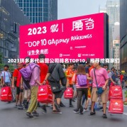 2023拼多多代运营公司排名TOP10，推荐给商家们！